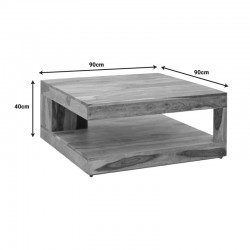 Stolic pakoworld table solid sheesham wood in walnut shade 90x90x40cm Stolic pakoworld table solid sheesham wood in walnut shade 90x90x40cm