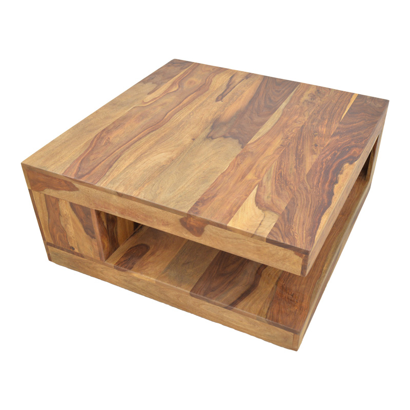 Stolic pakoworld table solid sheesham wood in walnut shade 90x90x40cm Stolic pakoworld table solid sheesham wood in walnut shade 90x90x40cm
