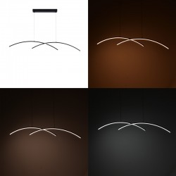 2-light ceiling luminaire led Frenzie pakoworld metal in black color 70x2x10cm 2-light ceiling luminaire led Frenzie pakoworld metal in black color 70x2x10cm