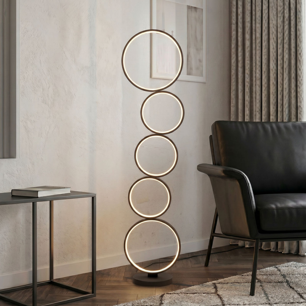 Floor lamp Chemal pakoworld led metal in black color D30x130cm