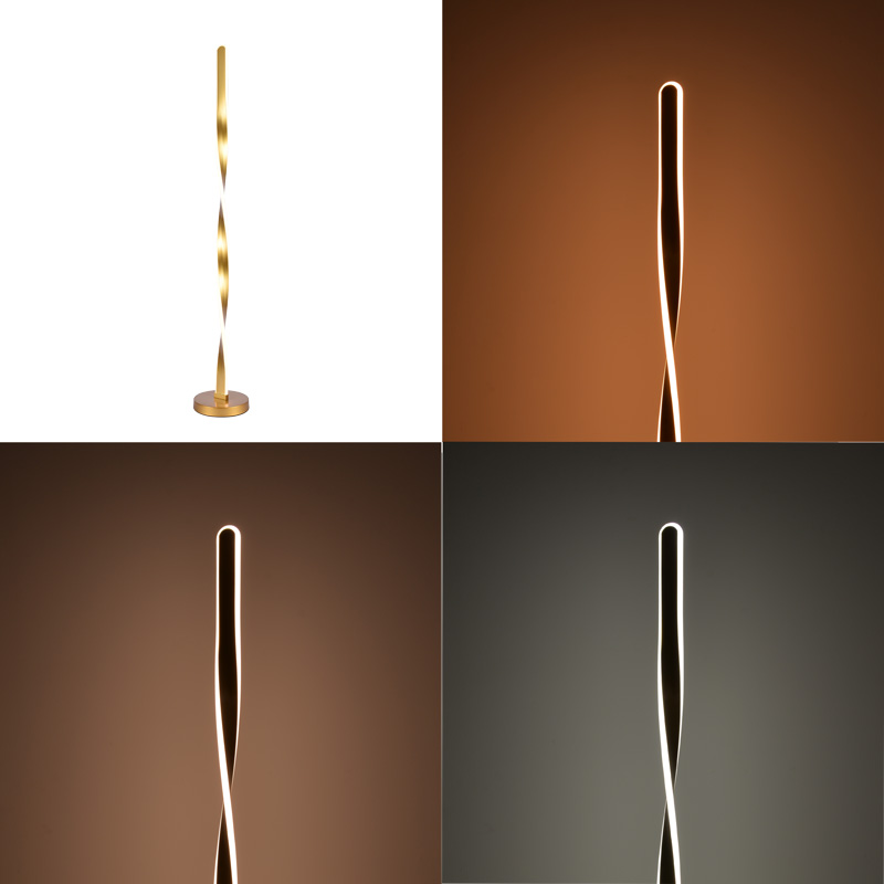 Floor lamp Pelepho pakoworld led metal in gold color D20x130cm
