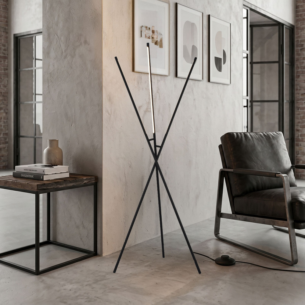 Floor lamp Loly pakoworld led metal in black color 40x40x145cm