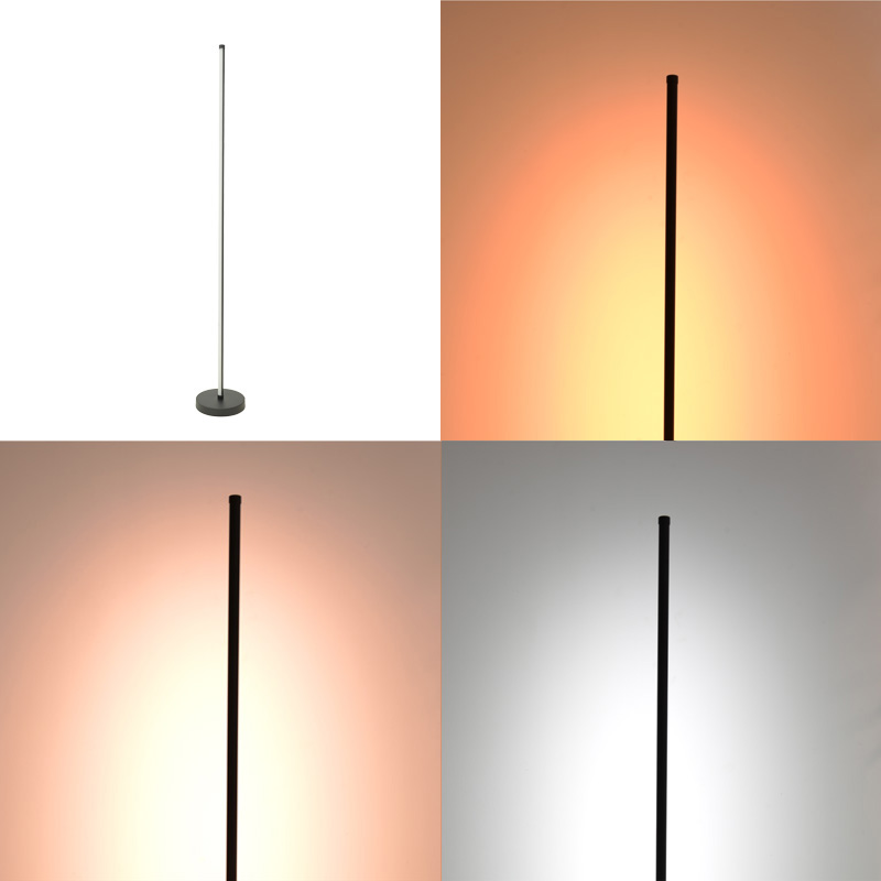 Floor lamp Topelia pakoworld led metal in black color D20x140cm