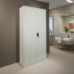 Zogi pakoworld metal cabinet with partition in light gray color 90x45x180cm Zogi pakoworld metal cabinet with partition in light gray color 90x45x180cm