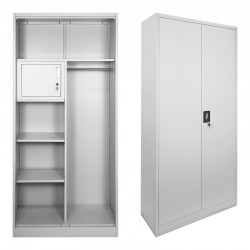 Zogi pakoworld metal cabinet with partition in light gray color 90x45x180cm Zogi pakoworld metal cabinet with partition in light gray color 90x45x180cm