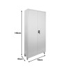 Zogi pakoworld metal cabinet with partition in light gray color 90x45x190cm