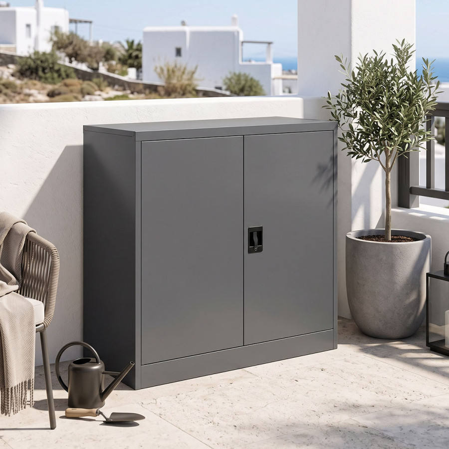 Μεταλλικό ντουλάπι Armon pakoworld ανθρακί 90x45x90εκ