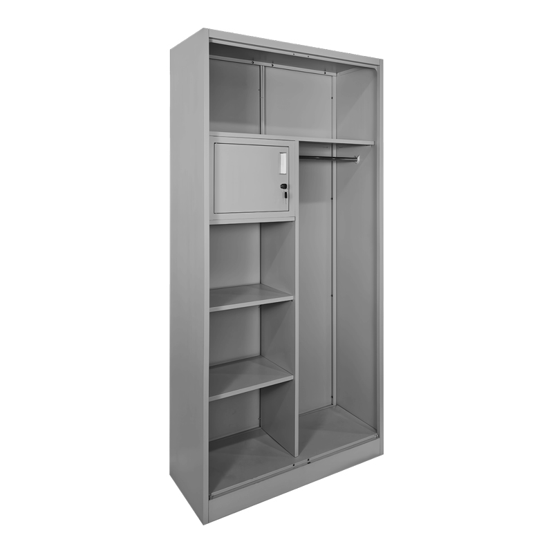 Zogi pakoworld metal wardrobe with partition in light gray 70x40x180cm