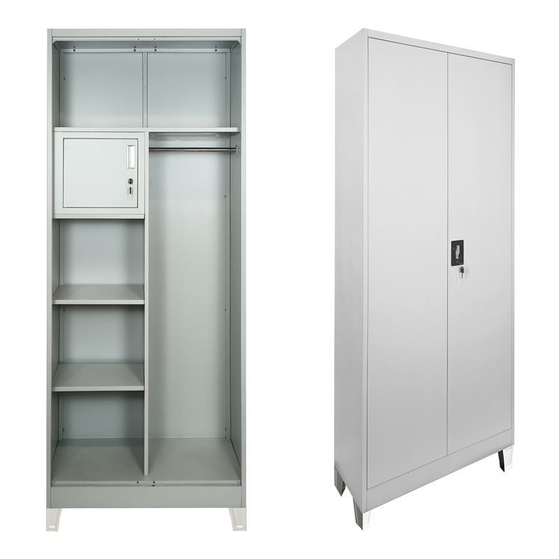 Zogi pakoworld metal wardrobe with partition in light gray 70x40x190cm