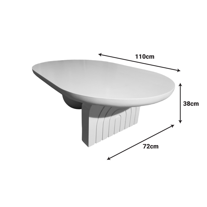 Coffee table Kane pakoworld solid acacia wood in white color 110x72x38cm Coffee table Kane pakoworld solid acacia wood in white color 110x72x38cm