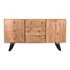 Buffet Leontina pakoworld solid acacia wood in natural color and black metal leg 150x45x86cm