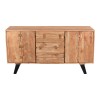 Buffet Leontina pakoworld solid acacia wood in natural color and black metal leg 150x45x86cm