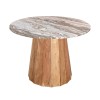 Table Ezerdian pakoworld solid acacia wood in natural color and marble table top D120x76cm