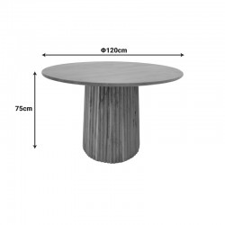 Τραπέζι Tully pakoworld μασίφ ξύλο ακακίας σε καρυδί απόχρωση Φ120x75εκ