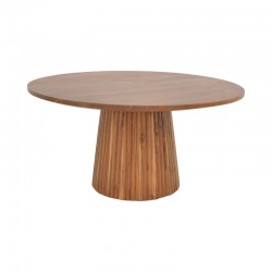 Coffee table Canicule II pakoworld solid acacia wood in walnut shade Φ80x40cm Coffee table Canicule II pakoworld solid acacia wood in walnut shade Φ80x40cm