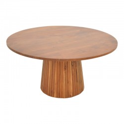 Coffee table Canicule II pakoworld solid acacia wood in walnut shade Φ80x40cm Coffee table Canicule II pakoworld solid acacia wood in walnut shade Φ80x40cm