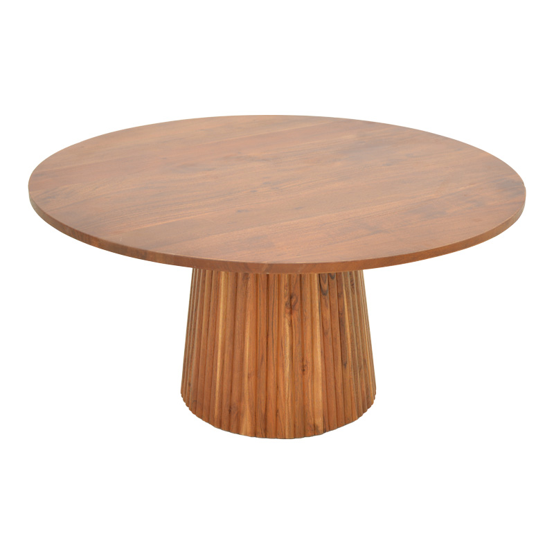 Coffee table Canicule II pakoworld solid acacia wood in walnut shade Φ80x40cm Coffee table Canicule II pakoworld solid acacia wood in walnut shade Φ80x40cm