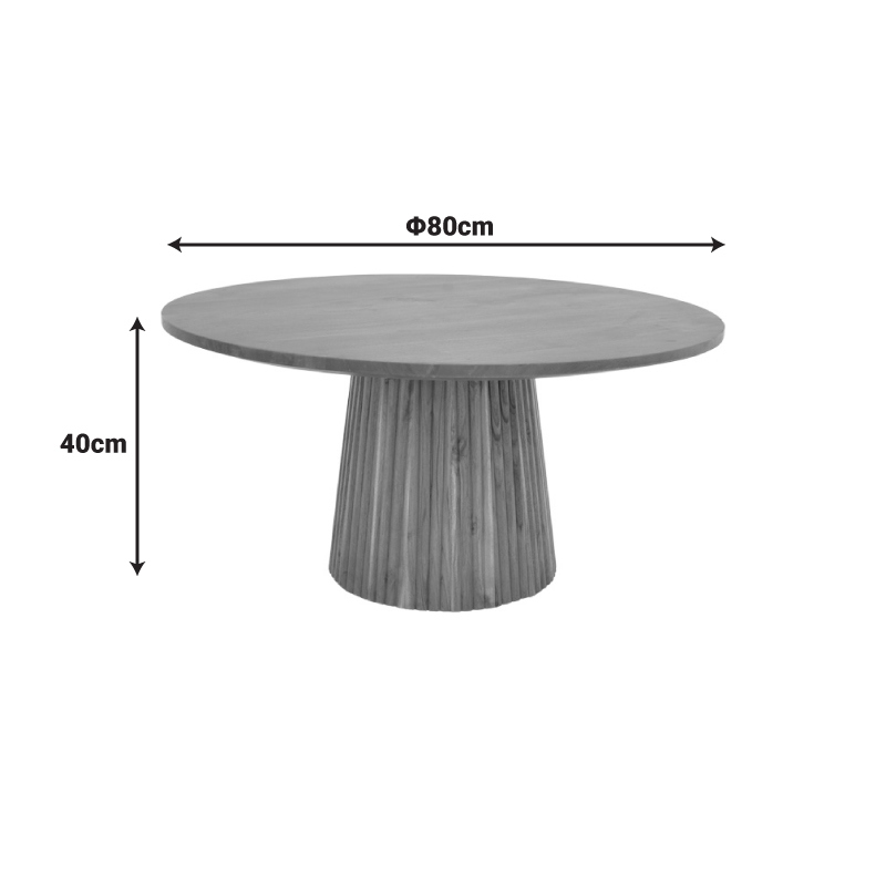 Coffee table Canicule II pakoworld solid acacia wood in walnut shade Φ80x40cm Coffee table Canicule II pakoworld solid acacia wood in walnut shade Φ80x40cm