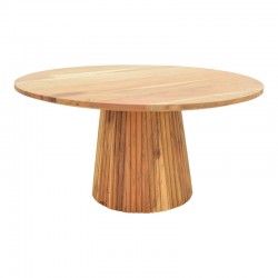 Coffee table Canicule II pakoworld solid acacia wood in natural shade D80x40cm Coffee table Canicule II pakoworld solid acacia wood in natural shade D80x40cm