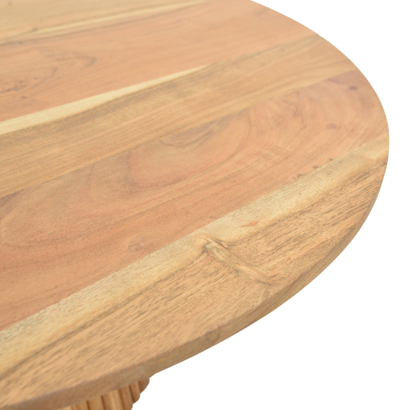 Coffee table Canicule II pakoworld solid acacia wood in natural shade D80x40cm Coffee table Canicule II pakoworld solid acacia wood in natural shade D80x40cm