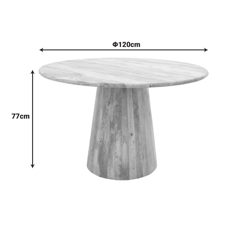 Rahma I table pakoworld solid mango wood 3cm in natural shade D120x77cm