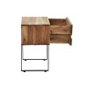 Imena bedside table pakoworld solid Acacia wood in natural shade with black metal legs 45x35x56cm