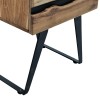 Imena bedside table pakoworld solid Acacia wood in natural shade with black metal legs 45x35x56cm