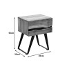 Imena bedside table pakoworld solid Acacia wood in natural shade with black metal legs 45x35x56cm