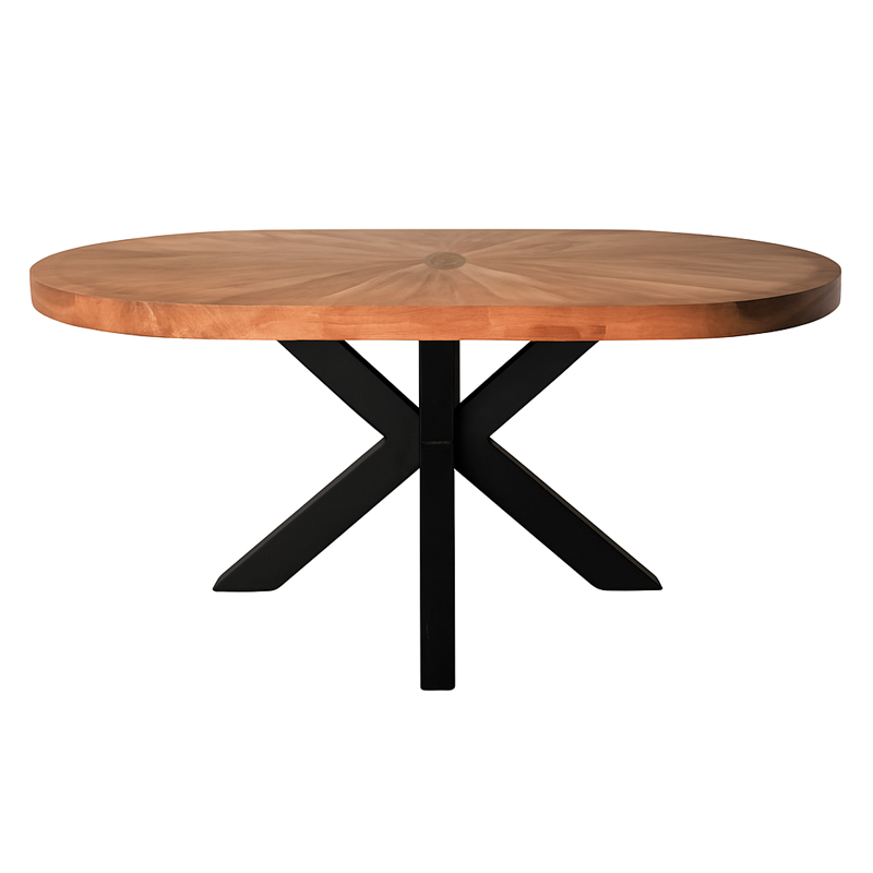 Τραπέζι σαλονιού Fardy pakoworld μασίφ ξύλο ακακίας σε φυσική απόχρωση με μαύρα μεταλλικά πόδια 120x60x45εκ