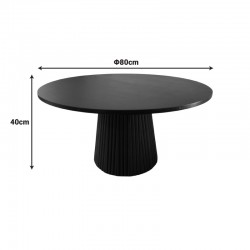 Τραπέζι σαλονιού Canicule pakoworld μασίφ ξύλο ακακίας μαύρο Φ80x40εκ