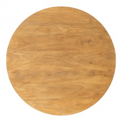 Τραπέζι Charmy pakoworld μασίφ ξύλο mango σε φυσική απόχρωση Φ130x76εκ