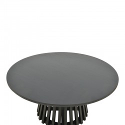 Τραπέζι σαλονιού Radiane pakoworld μασίφ ξύλο ακακίας σε μαύρη απόχρωση Φ80x40εκ