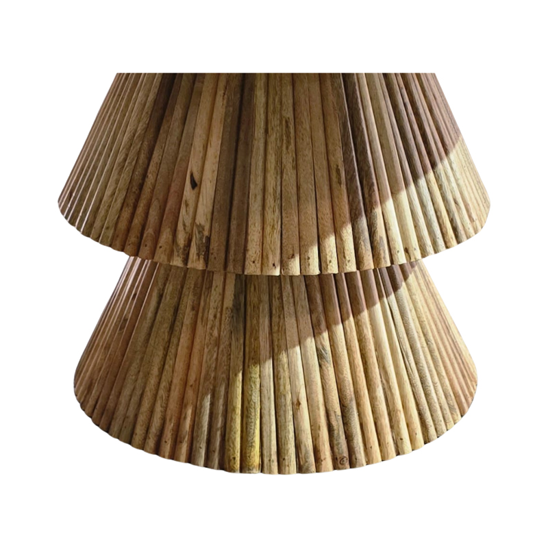 Τραπέζι σαλονιού Havai pakoworld μασίφ ξύλο mango σε φυσική απόχρωση κ λευκή επιφάνεια μαρμάρου Φ80x45εκ