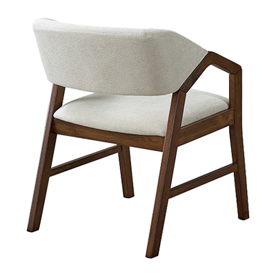 Armchair Livia pakoworld rubberwood in walnut-ecru shade 47.5x54.5x78cm