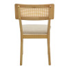 Raffles chair pakoworld rubberwood with pe rattan and grey beige fabric 47x48x83.5cm