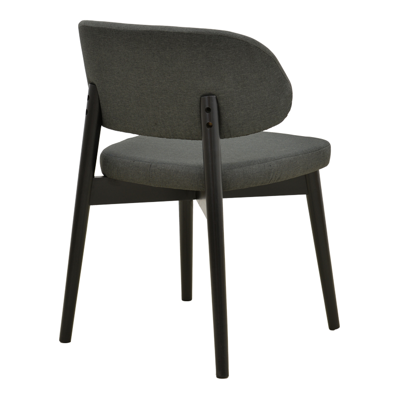 Καρέκλα Siena pakoworld μαύρο ύφασμα και rubberwood 48x50x81εκ