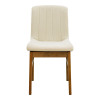 Καρέκλα Dalby pakoworld εκρού ύφασμα καρυδί rubberwood 50x45x85,5εκ