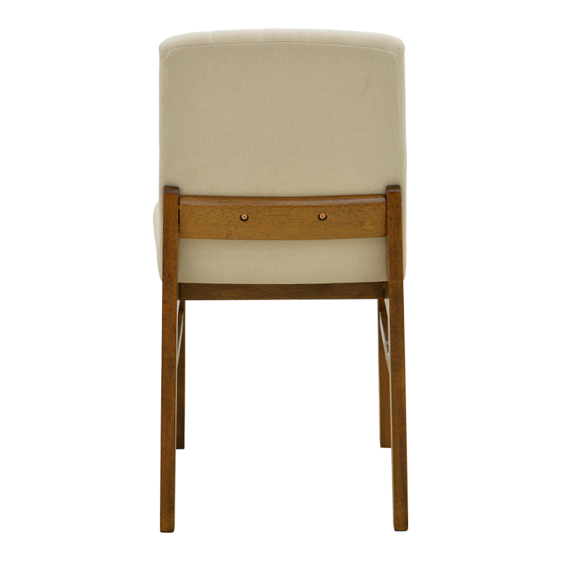 Καρέκλα Dalby pakoworld εκρού ύφασμα καρυδί rubberwood 50x45x85,5εκ