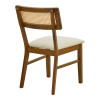 Chair Raffles pakoworld walnut rubberwood with pe rattan and ecru fabric 47x48x83.5cm