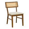 Chair Raffles pakoworld walnut rubberwood with pe rattan and ecru fabric 47x48x83.5cm