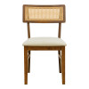Chair Raffles pakoworld walnut rubberwood with pe rattan and ecru fabric 47x48x83.5cm