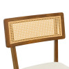 Chair Raffles pakoworld walnut rubberwood with pe rattan and ecru fabric 47x48x83.5cm