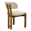 Καρέκλα Genoa pakoworld καρυδί rubberwood και εκρού ύφασμα 50x43x82εκ
