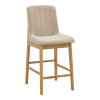 Σκαμπό μπαρ Dalby pakoworld sonoma rubberwood και μπεζ ύφασμα 50x45x102,5εκ