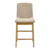 Σκαμπό μπαρ Dalby pakoworld sonoma rubberwood και μπεζ ύφασμα 50x45x102,5εκ