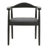 Armchair Joube pakoworld black color rubberwood and black pu cushion 59x48x73cm