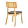 Chair Renna pakoworld natural color beech wood and black pu cushion 48x52x79cm