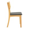 Chair Renna pakoworld natural color beech wood and black pu cushion 48x52x79cm