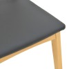 Chair Renna pakoworld natural color beech wood and black pu cushion 48x52x79cm