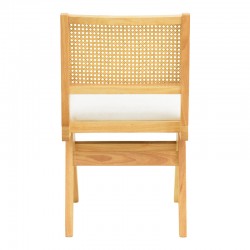 Καρέκλα Winslow pakoworld rubberwood σε φυσική απόχρωση-ύφασμα λευκό 46x58x80εκ